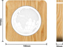 Houten Tafellamp / Nachtlamp - LED - 3D - Wereldbol figuur