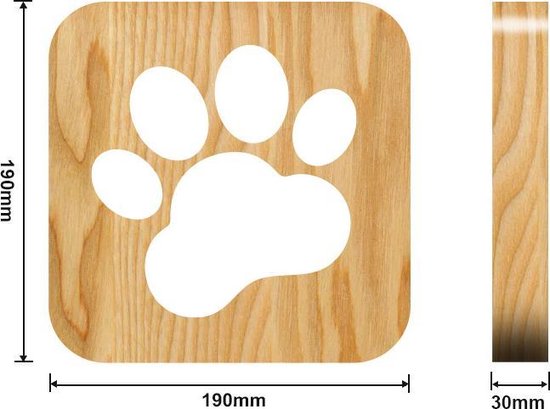 LED Tafellamp 19cm - Houten Kattenpoot - One Touch Control