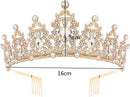 Luxe Gouden Kroon met Witte Diamanten – Perfect voor Verjaardagen, Huwelijksfeesten en Gala's