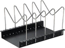 RVS Pannenrek verstelbaar- Pannenhouder -Dekselhouder -Keukenorganizer - Snijplankhouder- zwart
