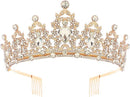 Luxe Gouden Kroon met Witte Diamanten – Perfect voor Verjaardagen, Huwelijksfeesten en Gala's