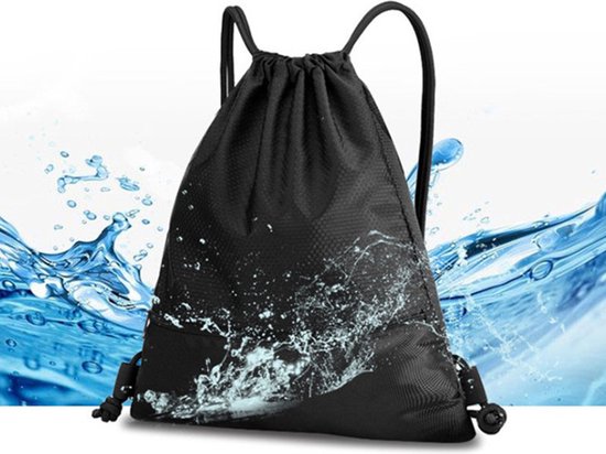 Waterdichte 55L rugzak met trekkoord - Zwart