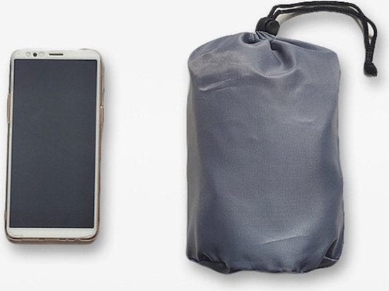 Ergonomisch Opblaasbaar Reiskussen met Tas - Grijs - 30 x 35 x 50 cm