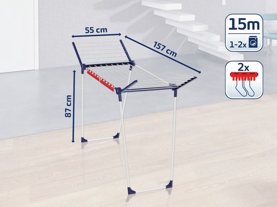 Leifheit droogrek Pegasus 150 solid slim - 15 m drooglengte