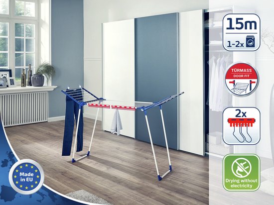 Leifheit droogrek Pegasus 150 solid slim - 15 m drooglengte