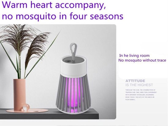 Xtraworks - Electrische muggenlamp - UV Lamp - geen fel licht - nog effectiever vanwege ingebouwde ventilator - vrijwel geruisloos - Met Kabel - Grijs