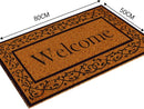 Kunststof Deurmat Welcome 60x80 cm – Kokoslook – Antislip PVC – Bruin – Rechthoekig – Voor binnen en buiten