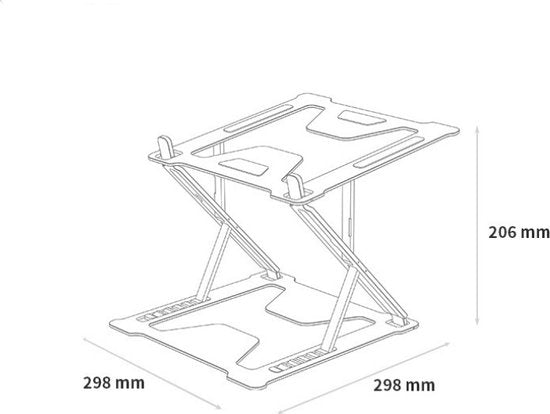 Draagbare opvouwbare laptop standaard van aluminiumlegering - grijs