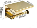 Toiletrol houder Met Plankje - RVS-Badkamer accessoires-goud