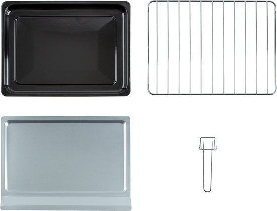 Inventum OV207B Vrijstaande mini oven - 20L - Hetelucht - 100-230°C - 6 ovenstanden - Zwart