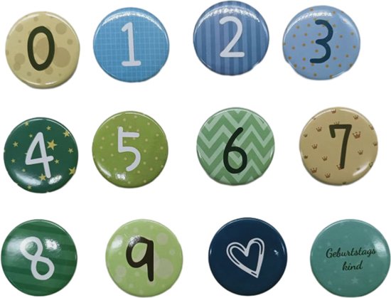 verjaardagskroon-koninklijke kroonvorm met leeftijd naar keuze van 1-9 jaar-Comfortabel Katoen - Elegant Design - Ultiem Comfort- aquamarijnblauw