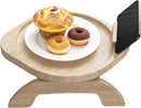 Natuurlijk Houten Sofa Armleuning Dienblad met 360-graden Draaibare Telefoonhouder - Multifunctioneel en Stijlvol Huishoudelijk Accessoire 30*25cm