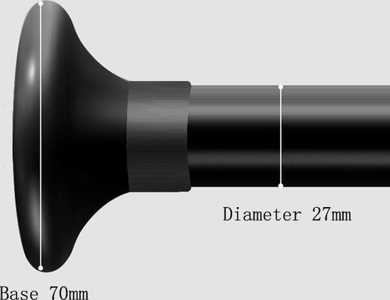 Multifunctionele Uitschuifbare Stang Zonder Boren - Garderobestang-douchegordijnstang-70 tot 120 cm - Tot 160 KG Draagkracht-zwart