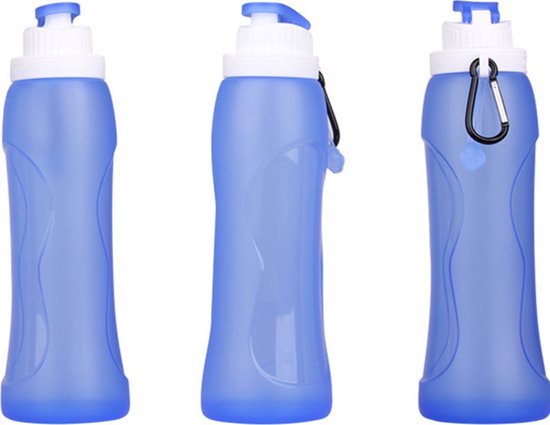 2 Stuks opvouwbare draagbare waterfles met karabijnhaak - du