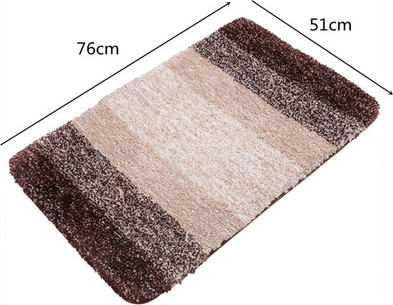 Merkloos Luxe Badkamermat 51x76cm Bruin Antislip