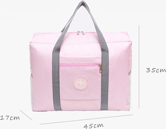 2stuks Multifunctionele Opvouwbare Reistas -Waterdicht& Duurzaam- Ideaal voor Handbagage & Weekenduitjes-roze