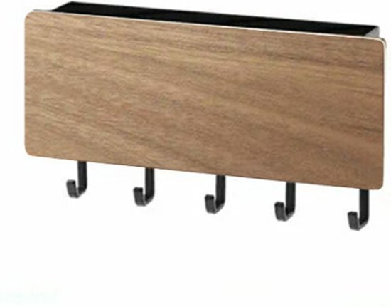 Sleutelrekje - Bamboo met donker hout - 19 x 3 x 7 cm