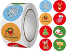 3000 Kerststickers op 6 Rollen – Ronde Zelfklevende Stickers voor Cadeaus, Verpakkingen en Kerstdecoratie