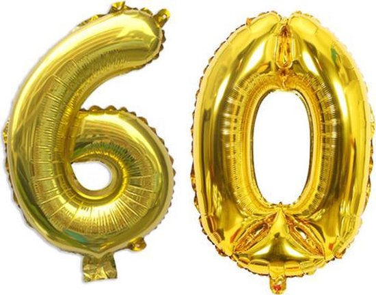 56 delig latex ballonnen versiering - Thema: 60 jaar - Kleur goud