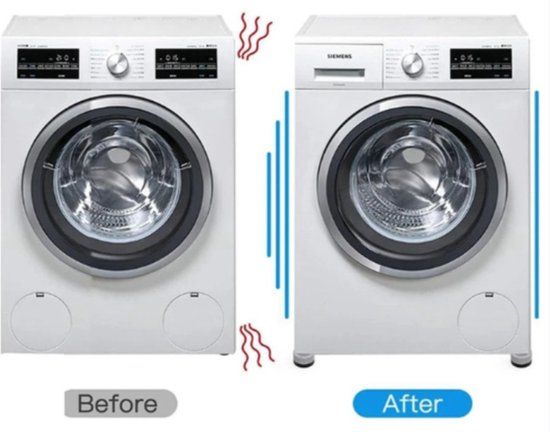 4 stuks Wasmachine Trillingsdempers - Vibratie demper pads - Antislipmatjes - Trillingsmat-Zwart