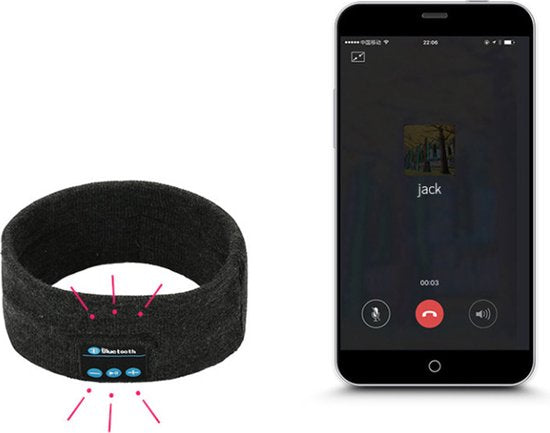 Bluetooth Sport Hoofdband met Afneembare Speakers, Oplaadbaa