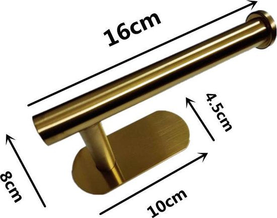 Toiletrolhouder RVS Goudkleurig - Zelfklevend