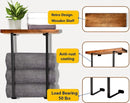 Handdoekrek met Houten Plank -Combineer Stijl en Functionaliteit-zwart