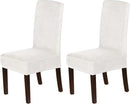 2 Stuks Waterdichte Stoelhoezen - Eetkamerstoel hoes - Stretch Materiaal - Universele Stoelhoezen -grijswit