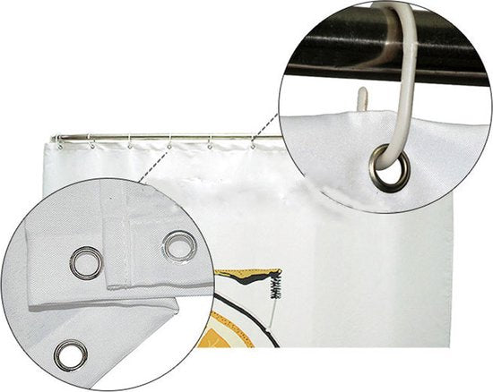 Waterdicht douchegordijn marmerpatroon 180x200CM zwart/goud