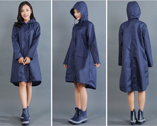 Opvouwbare waterdichte regenjas met draagtas - One Size - Bl