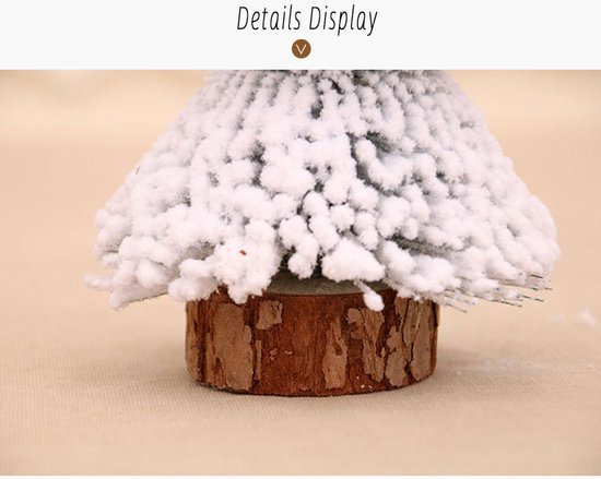 4 stuks Mini Kerstbomen met Sneeuweffect en Warmwit LED Licht – Stijlvolle en Natuurlijke Kerstdecoratie met 3 Meter Lichtsnoer-wit