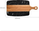Luxe Marmer en Houten Snijplank - Stijlvol en Duurzaam met Handvat- 34,9 x 18,5 x 1,2 cm - zwart