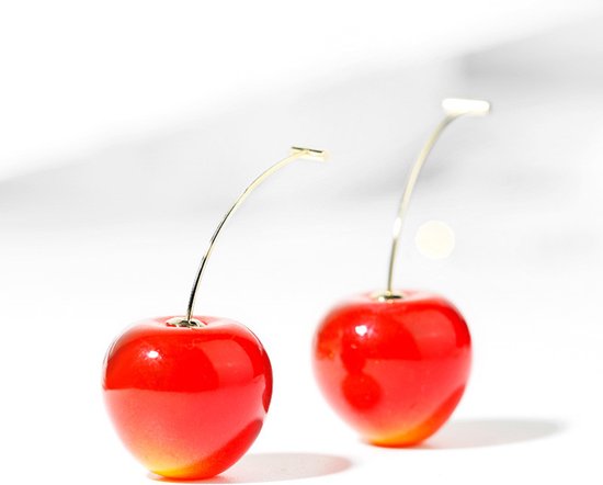 Betoverende Warme rode kersen Oorhangers - Vrouwen Oorbellen - Lichtgewicht & Comfortabel