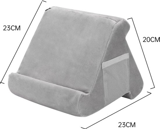 Tablet Kussen Grijs – 3 Kijkhoeken – Comfortabele Tablethoud