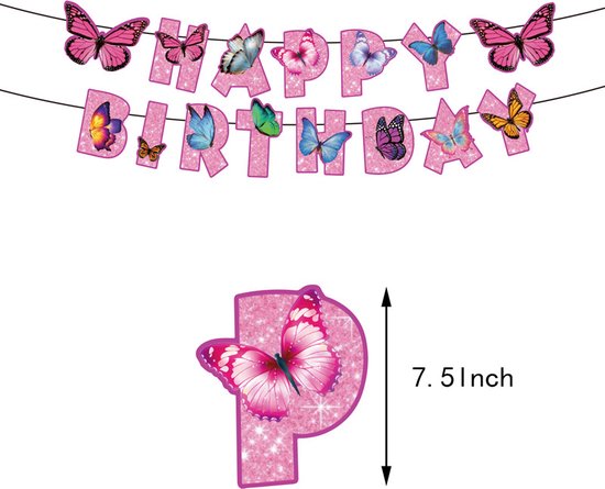 59-delig Vlinder Verjaardagset - Merkloos Feestdecoratie