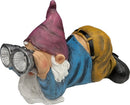 Charmante tuinkabouter met telescoop- zonne-energie lamp -Tuindecoratie - IP55 waterdicht-27x 16.4 x 18.9CM
