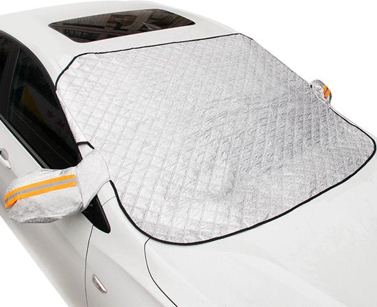 Auto Zonnescherm - Meerlaags Composietmateriaal - Water- en UV-afstotend - Dubbele Bevestiging - Maat: 165x143CM - Extra groot