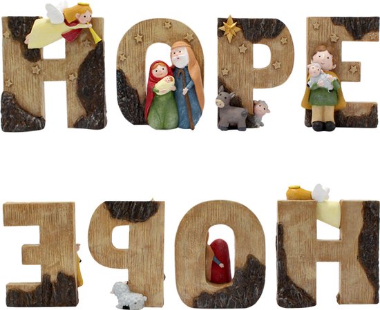 HOPE Kerstdecoratie – Sfeervol Kersttafereel met Figuren van Maria, Jozef en Jezus