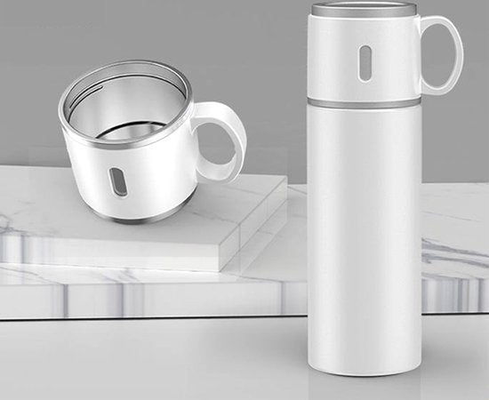 TDR - Thermosfles - RVS - grote capaciteit - 580 ml  wit