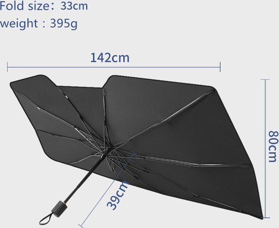 Opvouwbaar Zonnescherm Auto - Hitte & UV Bescherming 142x80