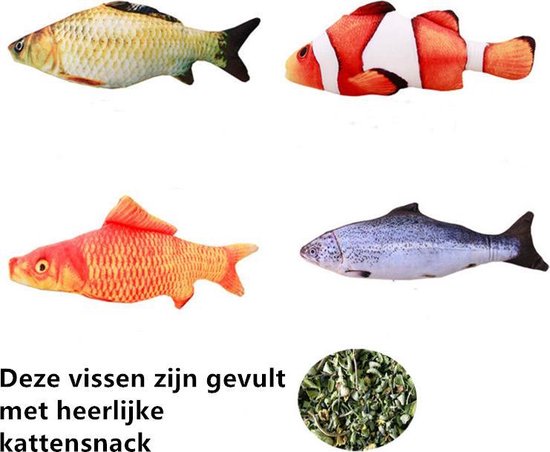 TDR kattensnack visspeelgoed 4 stuks voor katten