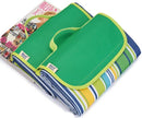 Picknickkleed / Strandkleed - 195x200 cm - voor 4 tot 6 personen - Opvouwbaar als handige tas - Zandbestendig & waterdicht & zandvrij - voor strand, park, kamperen, wandelen, familieconcerten, picknicken, etc. - grasgroen strip