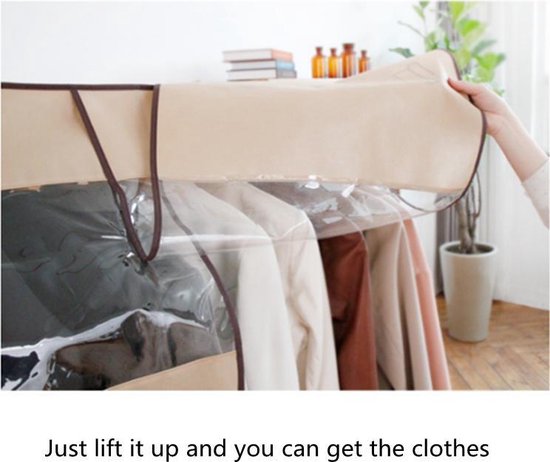 Kledinghoes ademend, stofdicht met venster 90x100 cm beige