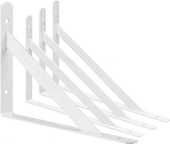 4 Plankdragers voor Stabiele Wandplanken - Wit