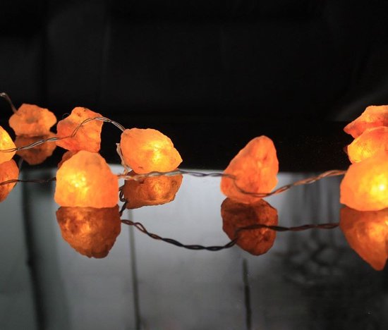 Roze Himalaya Zout Crystal Rock Led-lichtsnoer 2m, 10 lampje