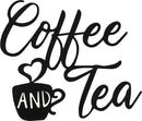 "COFFEE AND TEA" Luxe Metalen Wandbord- Artistiek Koffiekop