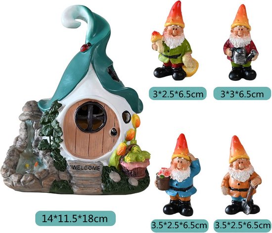 5-delige Zonne-energie Feeëntuin Huisset - Tuindecoratie