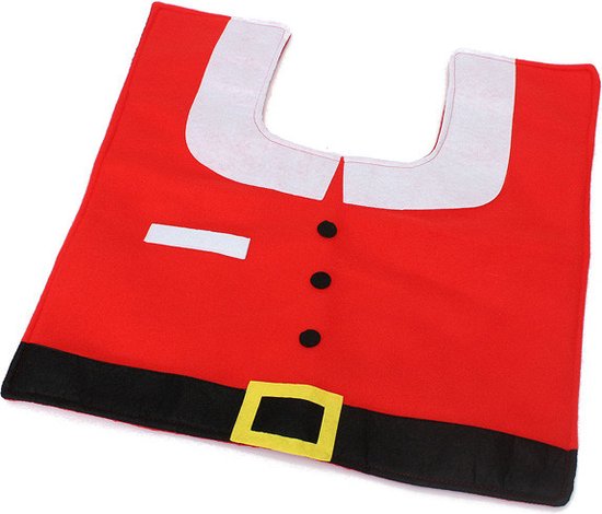 4-delige Kerstdecoratieset voor het Toilet-Toiletdecoratie met Kerstman-thema-Vrolijke Kerstsfeer met Santa-design-rood