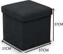 Opvouwbare opbergkist/zitkruk - zwart 37x37x37cm