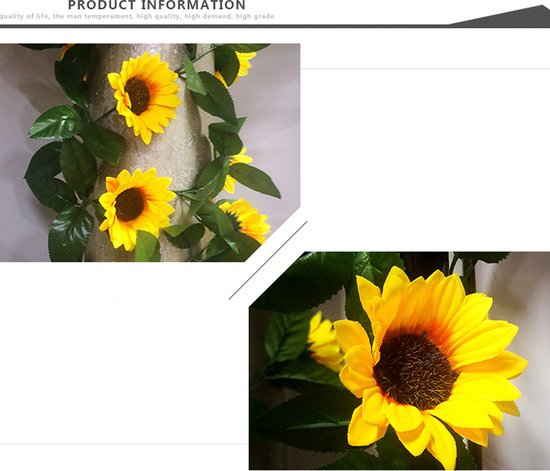 3x Zonnebloem Slinger Decoratie 2,25m voor Feesten